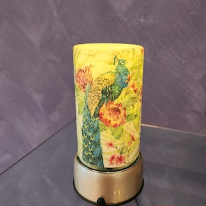 Hand Decorated Blowout LED Candle with Peacock  Design Birthday/Anniversary/Housewarming/Christmas Gift - Gift for Peacock Lovers Home Decor