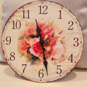 High Quality  Print Flora MDF Wall Clock Home Decor Birthday  Anniversary Housewarming Christmas  Gift