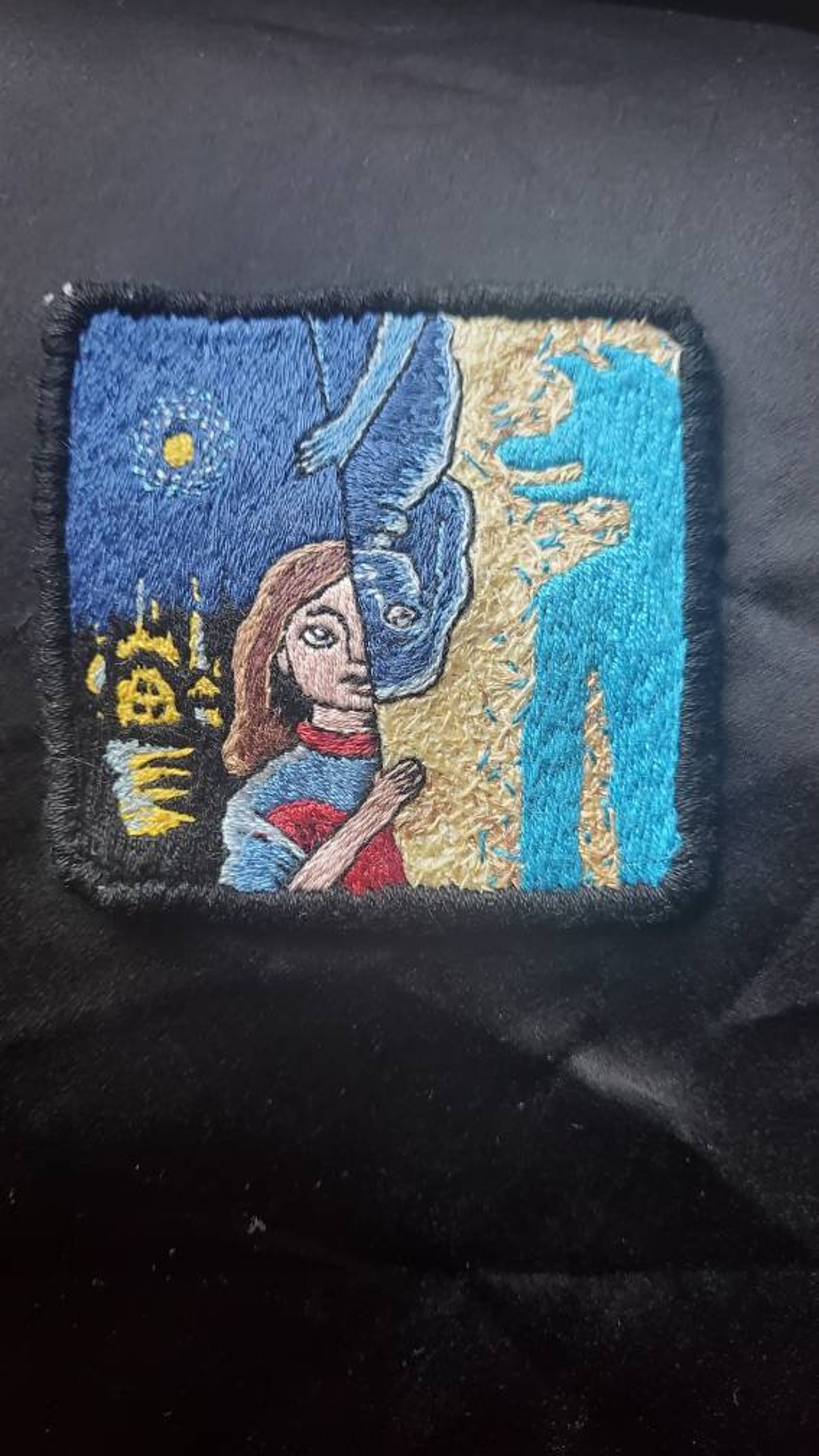 La Petite Fille carte du jeu Loup garou patch brodé main Etsy France