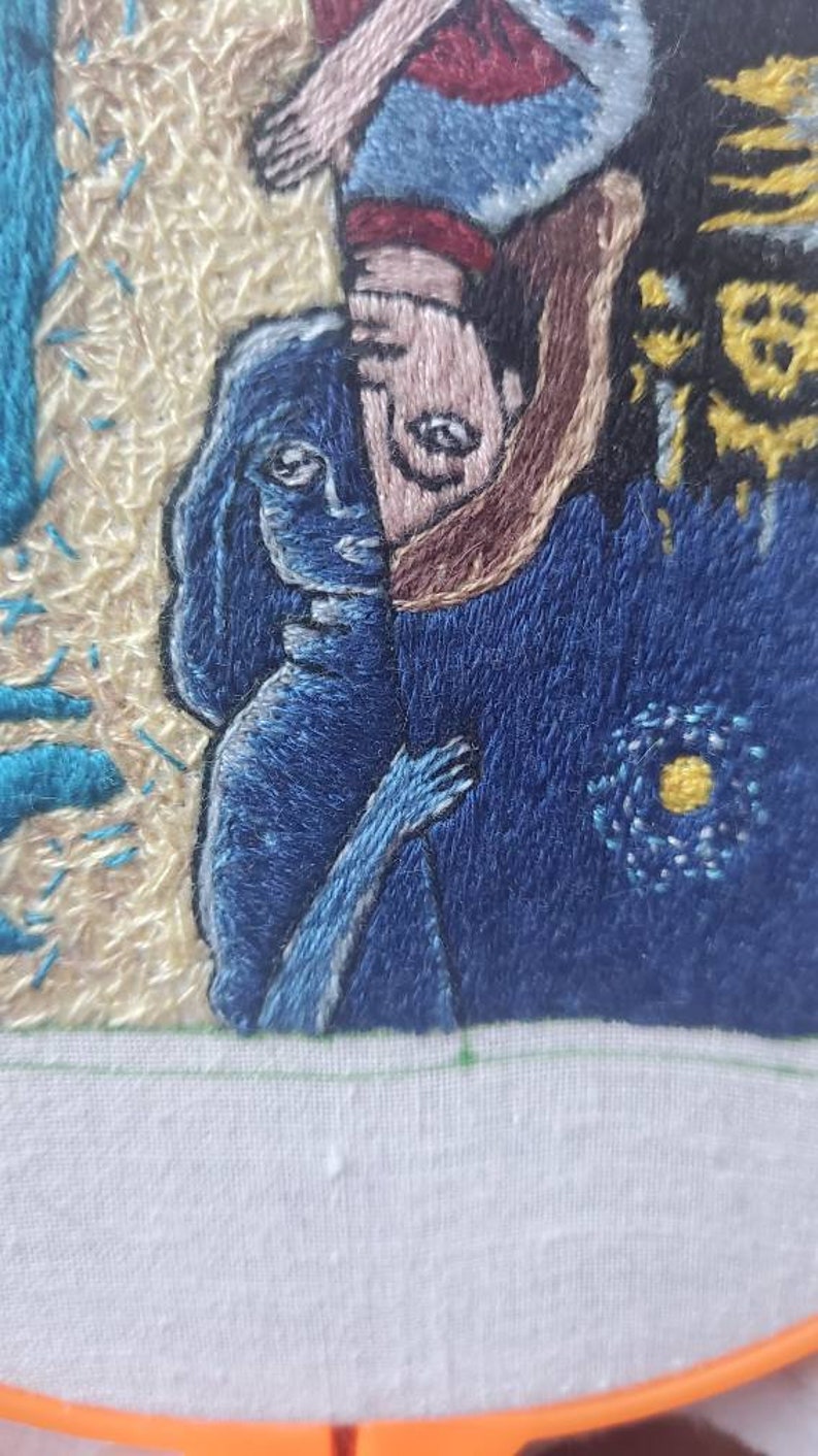 La Petite Fille carte du jeu Loup garou patch brodé main Etsy France