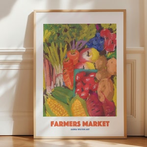 Farmers Market Pastel Print