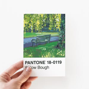 Carte postale Banc de jardins publics (Pantone 18-0119)