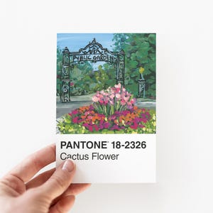 Carte postale de la porte des jardins publics (Pantone 18-2326)