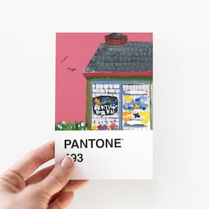 Carte postale de la maison Maude Lewis (Pantone 493)