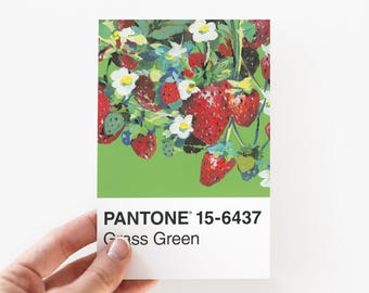 Strawberries Postcard (Pantone 15-6437)