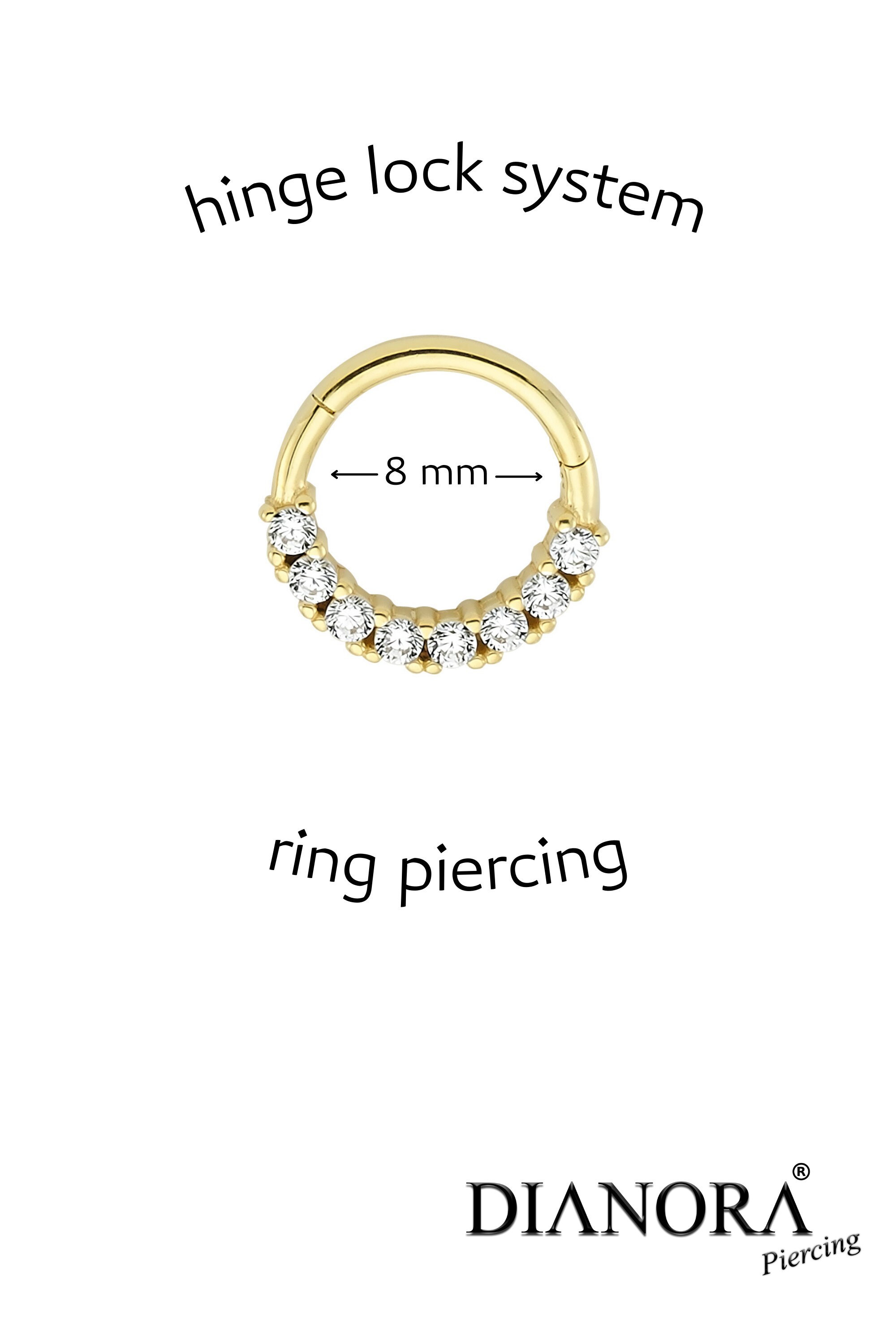 14K Solid Gold Hinge Minimalist Ring Hoop Piercing Daith Etsy