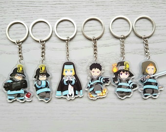 Fire Force Anime Acrylic Keychain - Special Fire Force Company 8 Keyrings