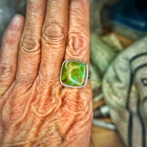 Turquoise ring sterling silver size 9