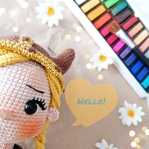Eng Viking RUNA doll, amigurumi pattern, crochet doll pdf