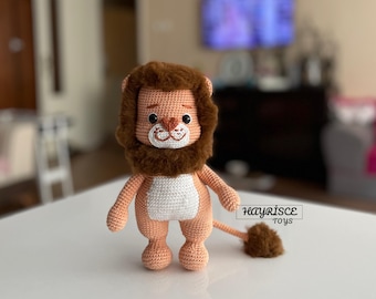 Haakpakket Wizard of Oz-pop, haakpatroon kinderverhalenboek, LİON-patroon, laffe leeuw, amigurumi-knuffel, digitale pdf-download