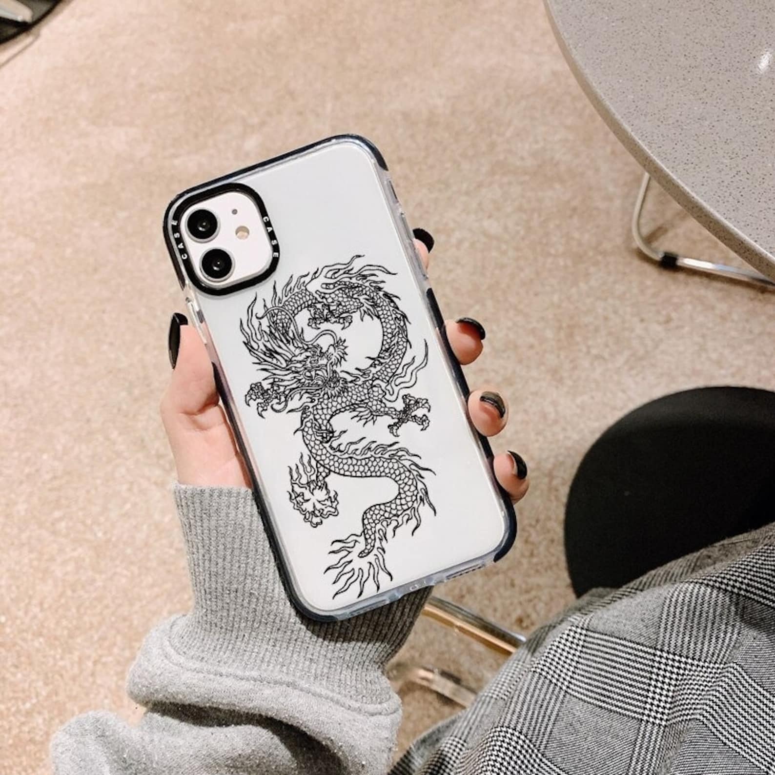 Vintage Black Chinese Dragon Phone Case for Iphone 12 Mini 11 Etsy