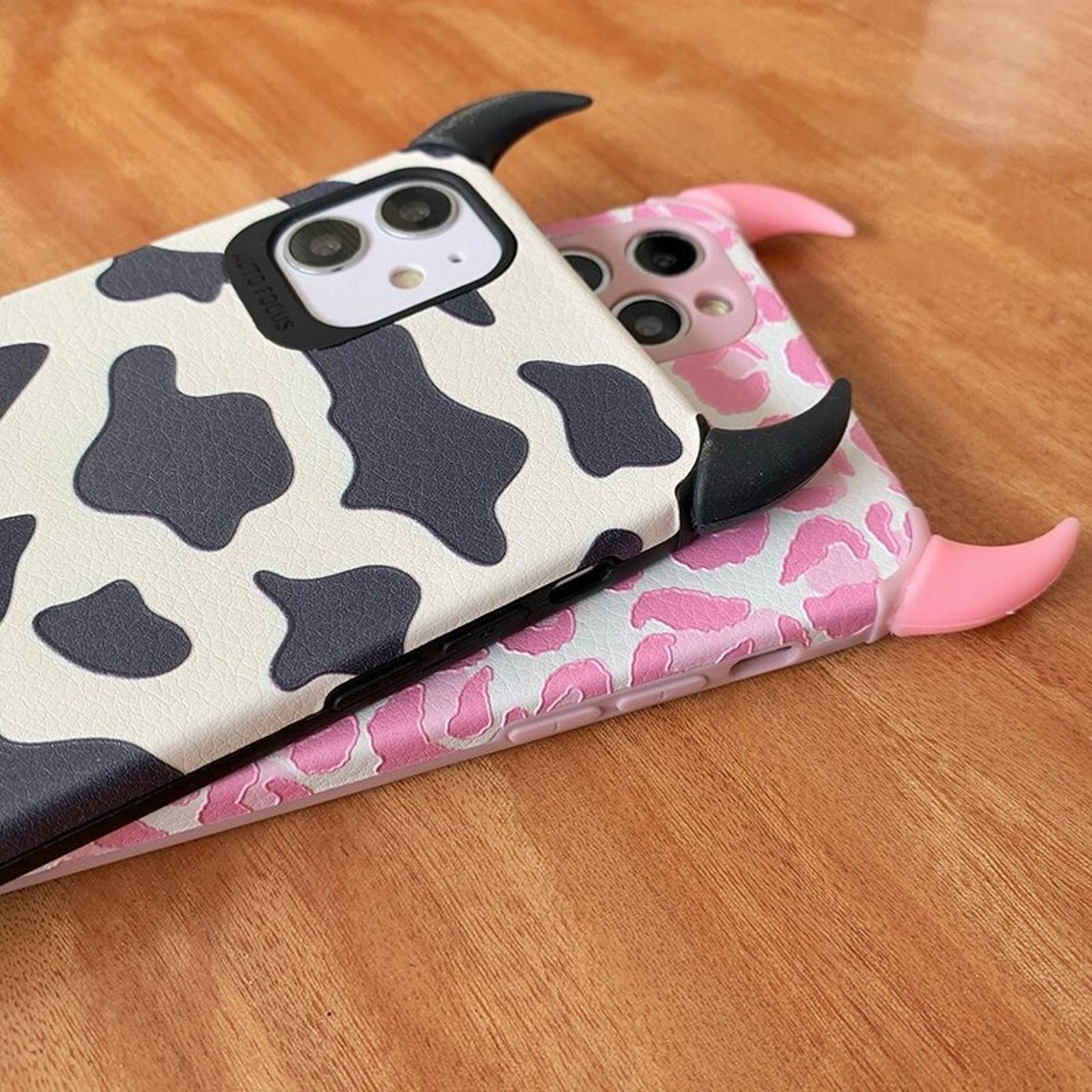 Leopard Cow Pattern Devil Horn 3D Phone Case for Iphone 11 12 Etsy