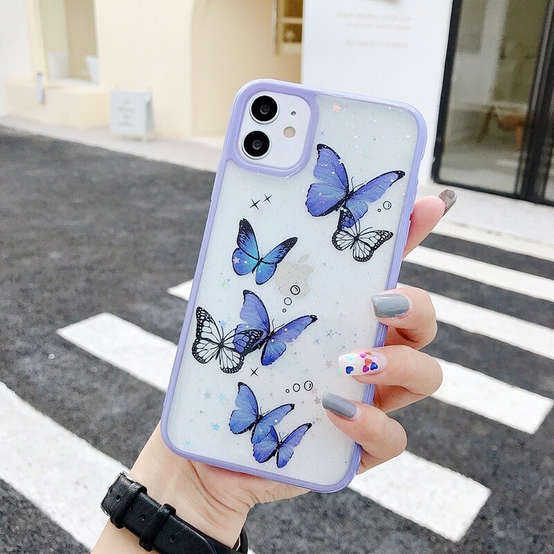 Butterfly Candy Glitter Phone Case For Iphone 12 Mini 11 Pro Etsy