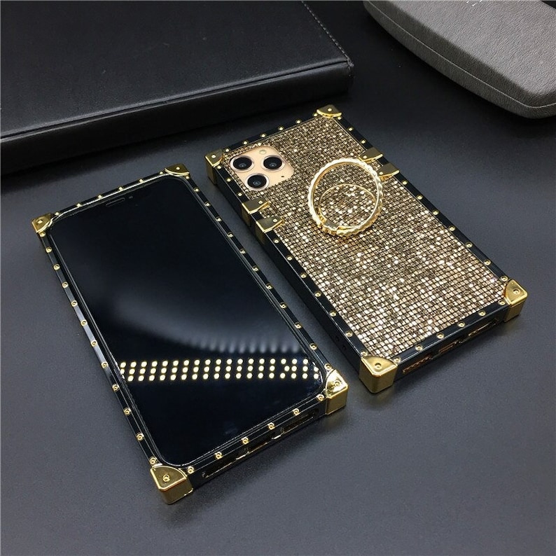 Luxury Vintage Bling Glitter Square Case for Iphone 11 7 8 - Etsy