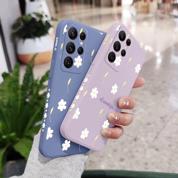 Cute Daisy Floral Liquid Silicone Case for Samsung Galaxy S22 Etsy