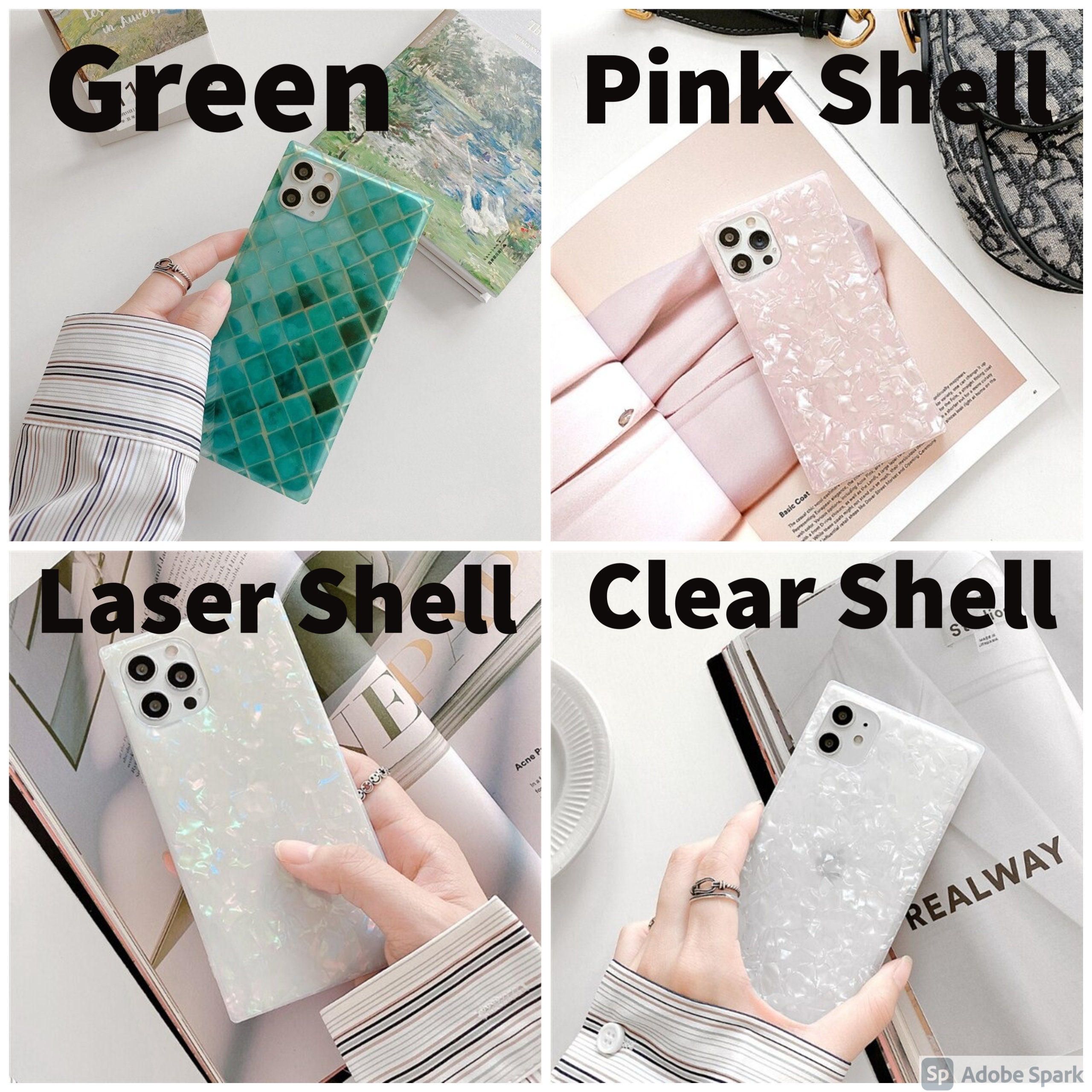 Luxury Square Laser Glitter Case For Iphone 11 7 8 Plus Xs Max Etsy 日本