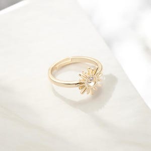 Bague amant coucher de soleil, bague soleil en or, bague réglable, bague de guérison, bague lever de soleil, bague soleil, cadeau pour elle, cadeau de demoiselle d'honneur