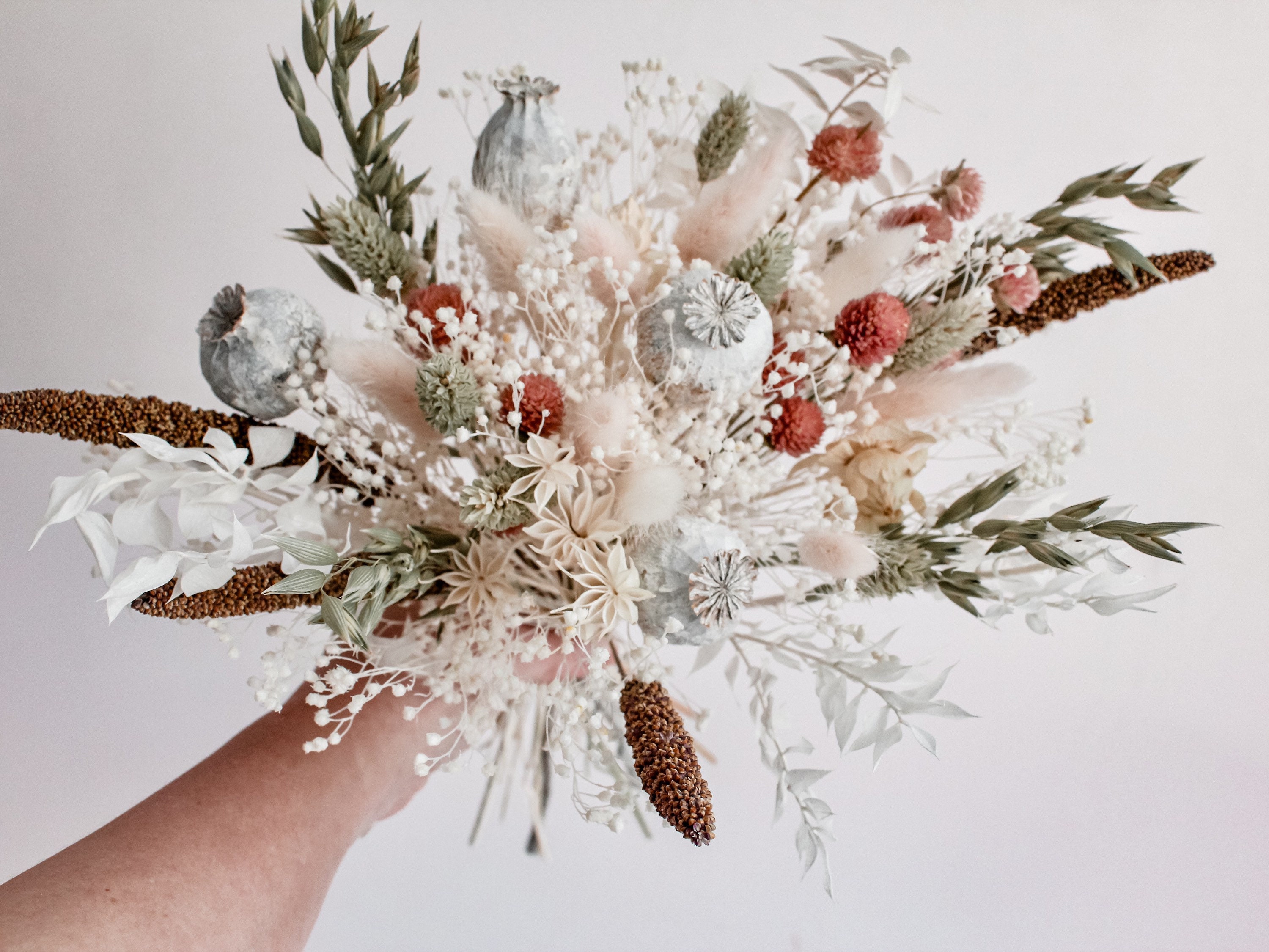 Pink dried flowers bouquet Blush Wildflowers Etsy