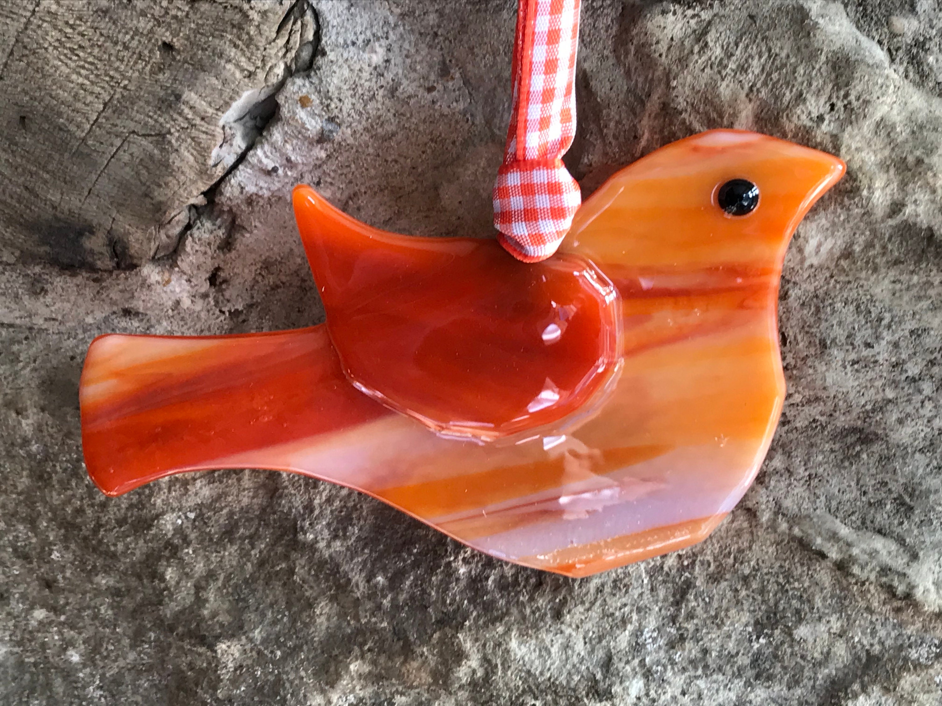 Fused Glass Bird Etsy