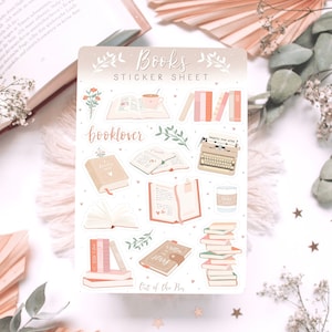 Sticker Sheet Bücher, Bookstagram Sticker, Journal Sticker Lesen, Lese Tagebuch Aufkleber, Book Journal Aufkleber, Bookish Stickers