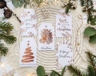 Gift Tags Christmas Set of 5, Christmas Tags for Gifts, Present Tags Christmas gold, Name Tags Christmas Presents