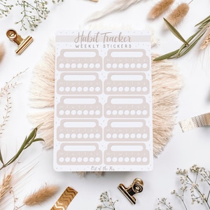 Weekly Habit Tracker Beige | Planer Sticker Sheet, Habit Tracker Sticker Journal, Aufkleber Woche Tracker, Wochenplaner Sticker