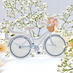 Blumiges Fahrrad Vinyl Sticker, Laptop Sticker, Journal Aufkleber, Frühling Sticker, Scrapbook Sticker, Aufkleber Wasserflasche