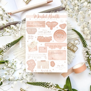 Mental Health Sticker Sheet | Aufkleber Positive Affirmationen, Text Sticker Mentale Gesundheit, Selbstliebe Sticker für Journals