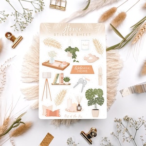 Sticker Sheet Home, Interior Sticker Journal, Aufkleber Home Sweet Home, Planer Sticker Zuhause, Cozy Sticker Sheet
