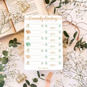 Foglio di adesivi attualmente in lettura, adesivo libri, adesivo Bookstagram, adesivo diario di lettura, adesivo diario di lettura attualmente in lettura