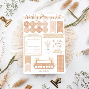 Kit di pianificazione settimanale Home | Foglio di adesivi per planner Home, adesivi per diario per interni, adesivi per i giorni feriali, foglio di adesivi per planner settimanale