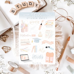 Sticker Sheet Study, Journal Sticker Studium, Aufkleber Universität, Lernplaner Sticker Sheet, Uni Planer Sticker, Aufkleber Schule
