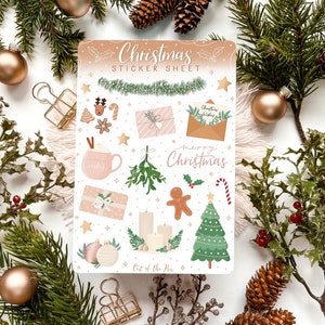 Sticker Sheet Weihnachten | Christmas Journal Sticker, Weihnachtliche Aufkleber, Weihnachts Stickerbogen, Festliche Sticker
