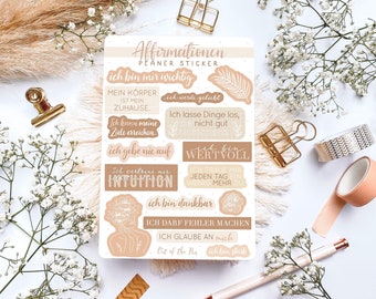 Positive Affirmations Sticker Sheet | Stickers Diary, Motivational Quotes, Selflove Stickers, Body Positivity Stickers