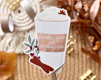 Pumpkin Spice Coffee Sticker | Autumn Sticker Journal, Coffee Lover Sticker, Pumpkin Spice Latte Sticker for Journaling