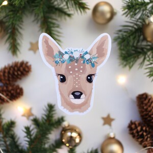 Reh Vinyl Sticker Weihnachten | Aufkleber Journal, Planer, Kalender, Scrapbook, Laptop | Weihnachts Aufkleber