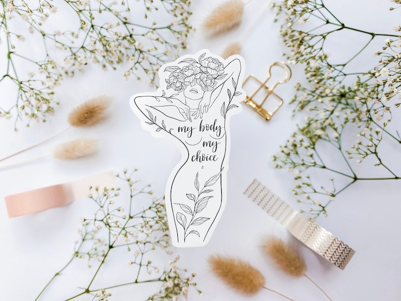 My Body My Choice Sticker Clear Pro Choice Sticker Feminist - Etsy