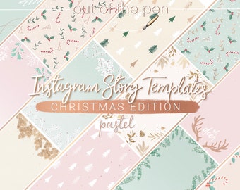 Instagram Story Templates Christmas | 16 Instagram Templates Pastel | usable in Canva