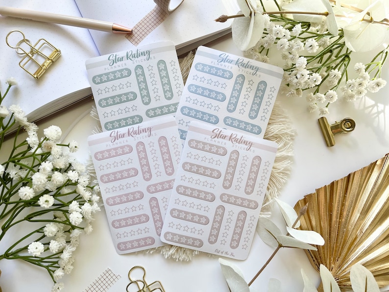 Sticker Sheet Star Rating, Blank 5 Star Stickers, Book Journal Stickers, Movie Rating Stickers, Book Rating Stickers, 5 Star Rating Stickers image 8