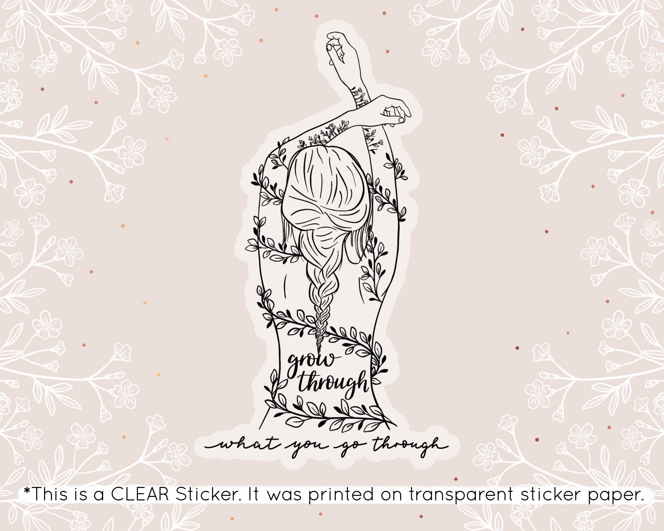 Line Art Woman Sticker, Clear Sticker Laptop Fine Line Art, Female Body ...