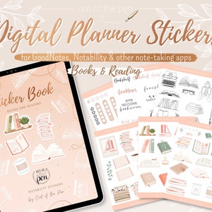 GoodNotes Sticker Books, Bookstagram Stickers, Digital Stickers Reading Journal for Goodnotes, Notability & other note-taking apps