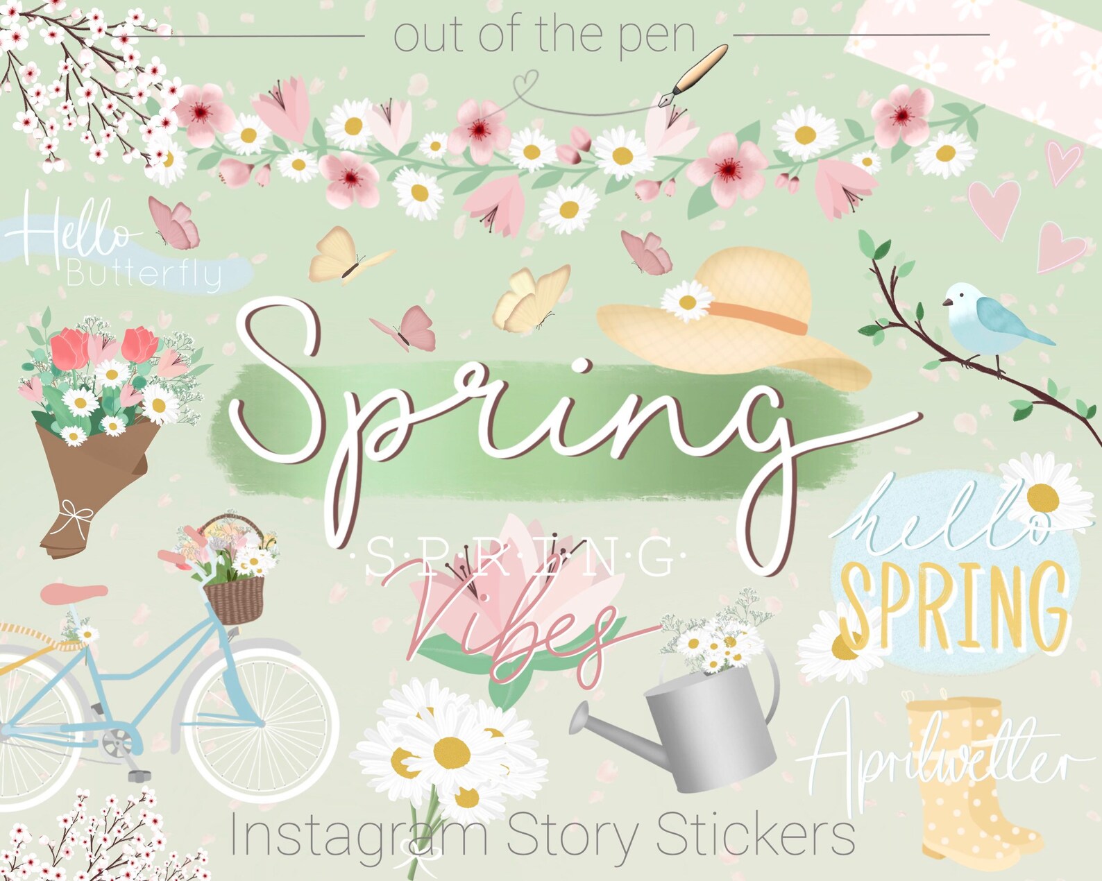 Instagram Story Stickers Spring - Etsy