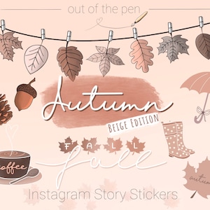 170+ Instagram Story Stickers Autumn (Beige Edition)