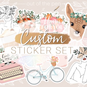 Custom Sticker Set | eigenes Sticker Set zusammenstellen, Vinyl Aufkleber für Journals, Planer, Kalender, Scrapbook, Laptops