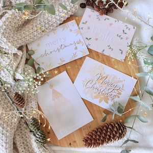 Postkarten Weihnachten 4er Set| Weihnachtskarten zum Versenden | Kartenset Weihnachten | 4 Weihnachtspostkarten optional mit Briefumschlägen