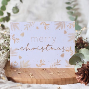 Postkarte Weihnachten “Merry Christmas” gold | Postkarte Weihnachtsgrüße | Weihnachtskarte zum Versenden | Weihnachtspostkarte