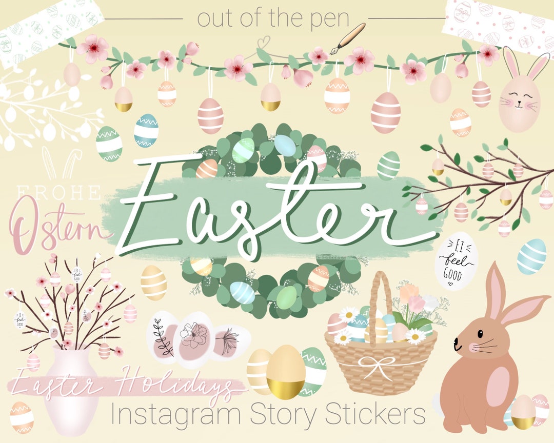 Instagram Story Stickers Easter - Etsy