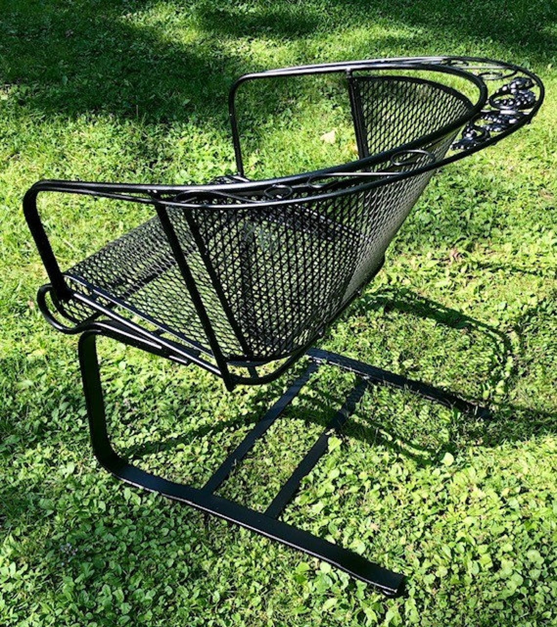 Rare VINTAGE 1950's Woodard Grape Wrought Iron Classic Bouncy Spring ...