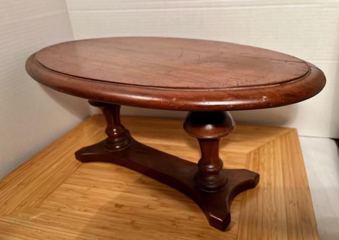 Antique RARE Victorian Tabletop Riser: Walnut Double Column 10