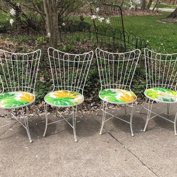 Set 4 Vintage 1960's Mid Century Modern Homecrest Outdoor Dining Cafe Chairs All Original *Pick-Up Only or Your Pre-Arraigned Shipping